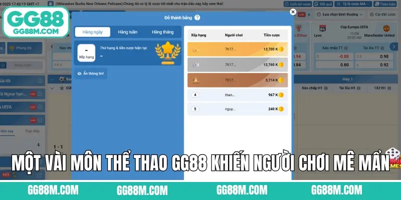 Một vài môn thể thao GG88 khiến người chơi mê mẩn Một vài môn thể thao GG88 khiến người chơi mê mẩn